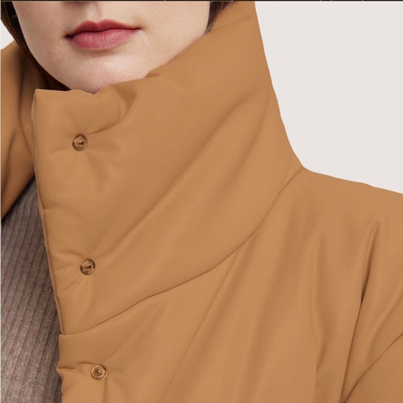 High Neck Camel-colored Puffer - Picture 6 of 7